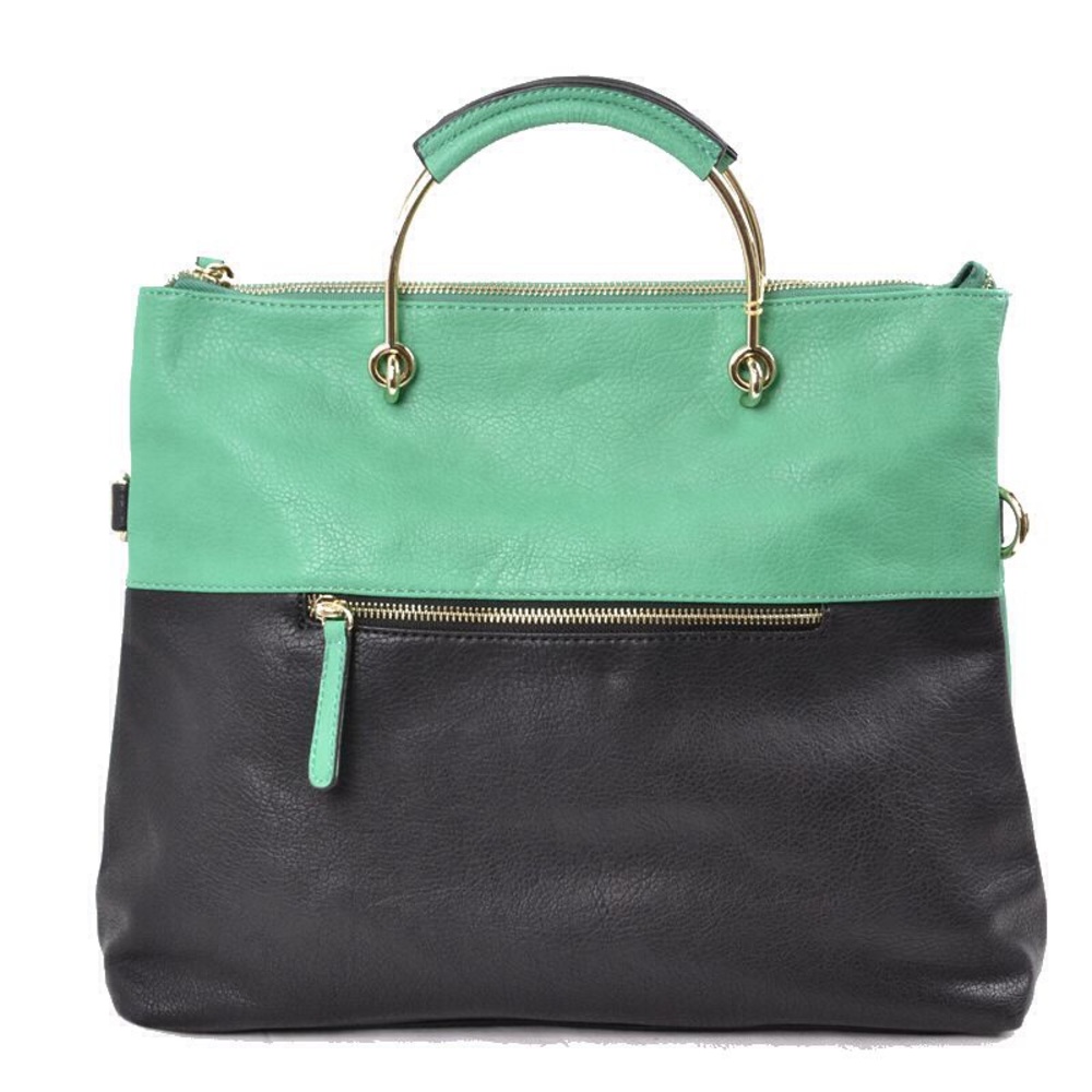 New! Stylish Black and Green Hand Bag